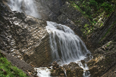 Scenic view of waterfall