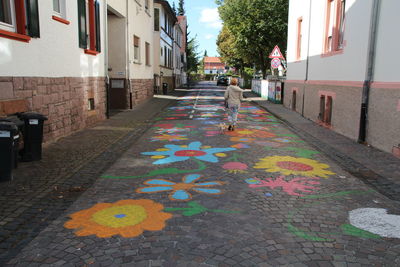 Walkway amidst street