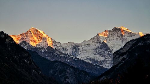 Low angle view of mountains against sky