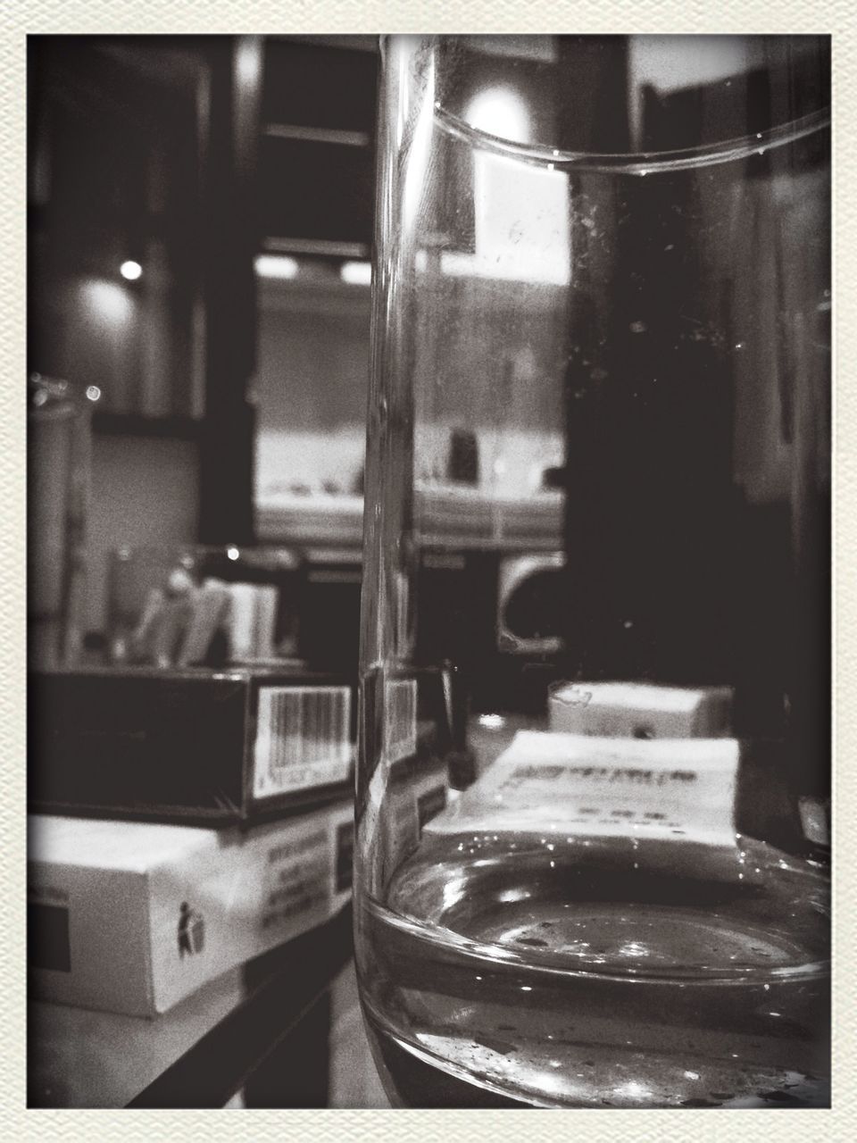 indoors, transfer print, table, auto post production filter, food and drink, drinking glass, glass - material, close-up, still life, transparent, drink, refreshment, glass, focus on foreground, no people, empty, selective focus, freshness, restaurant, wineglass