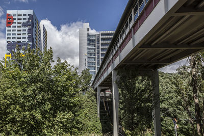 Low angle view of modern building against sky