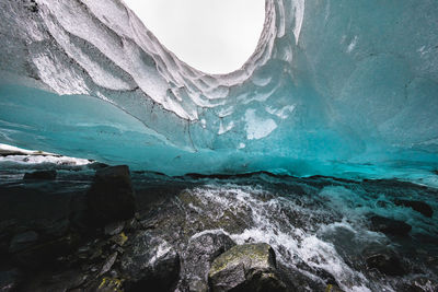 Scenic view of frozen sea against sky