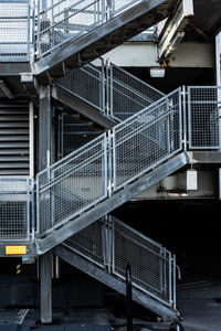 High angle view of steps by building