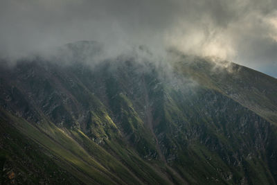 Alpine views from fagaras mountains, romania. summer carpathian landscapes.