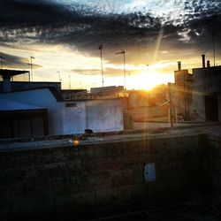 Buildings at sunset