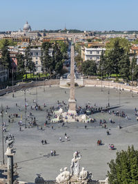  panoramic aerial view of popolo square in rome