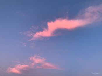 Low angle view of clouds in sky during sunset