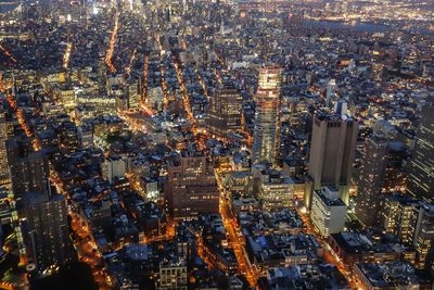 Full frame shot of illuminated cityscape