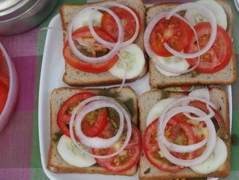 Variety of food on table
