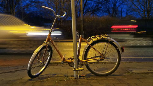 Cars parked at night