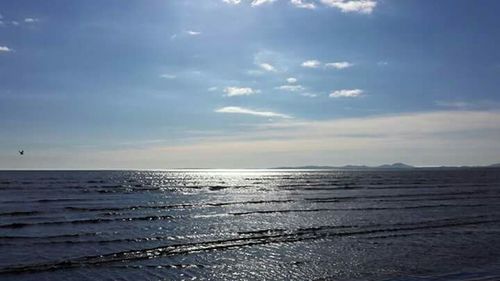 Scenic view of sea against cloudy sky