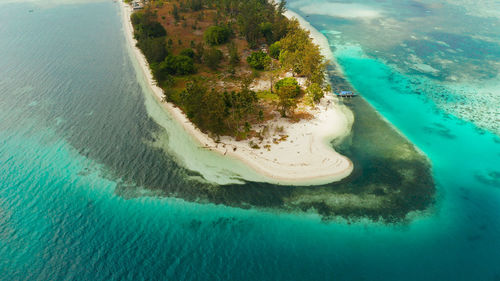 High angle view of beach