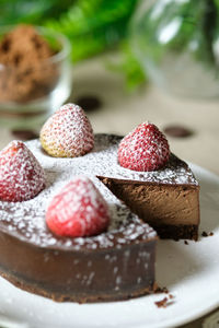 Close-up of cake in plate