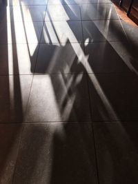 High angle view of tiled floor