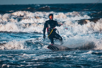 Man surfing in sea