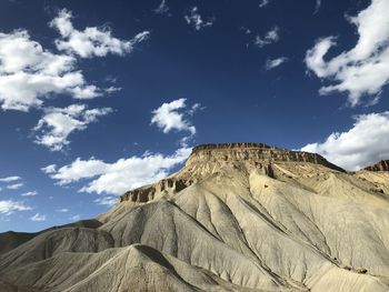 Low angle view of mountain against sky