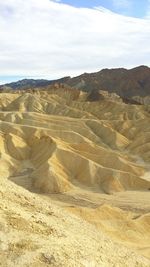 Idyllic shot of zabriskie point at death valley national park against sky