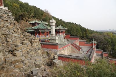 Built structure by building against sky