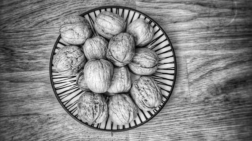 High angle view of bread on table