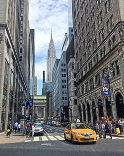 City street with buildings in background