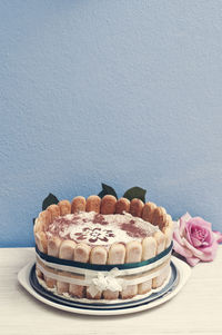 Close-up of cake on table