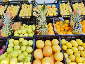 Fruits for sale at market stall