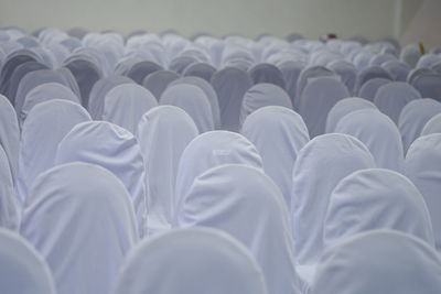 Close-up of empty chairs