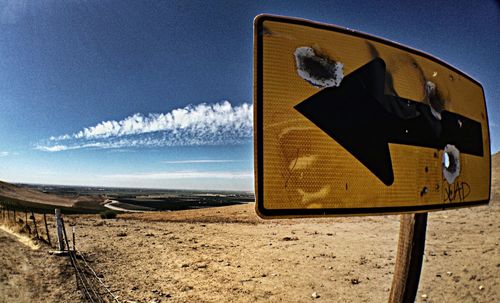 View of road against blue sky