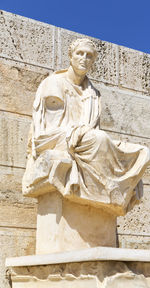 Low angle view of buddha statue