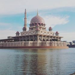 Reflection of building in water