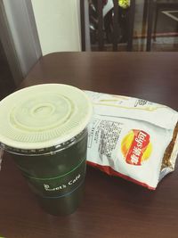 Close-up of food on table