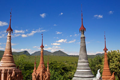 Low angle view of temple against sky