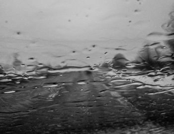 Full frame shot of raindrops on window