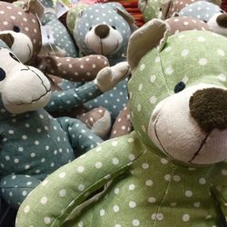 High angle view of teddy bears at store