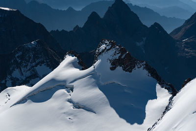 Snow covered mountains against sky