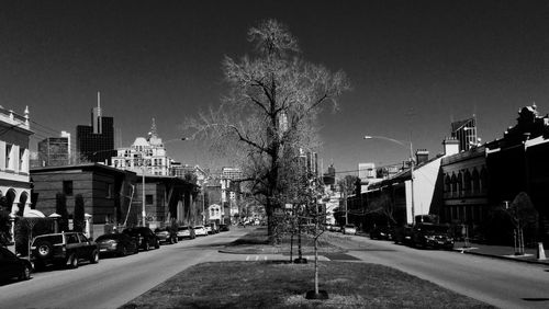 Road along buildings