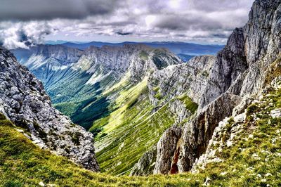 Scenic view of mountains against sky