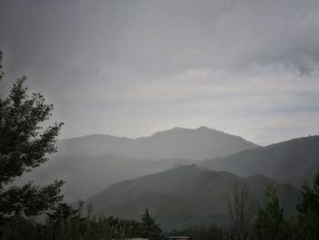 Scenic view of mountains against sky