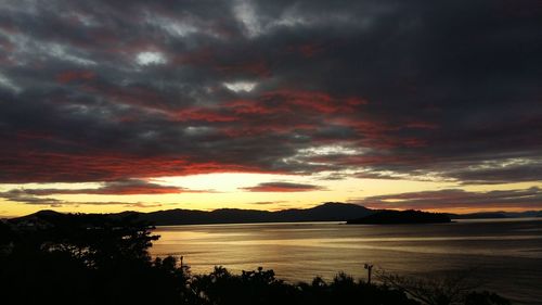 Dramatic sky over lake