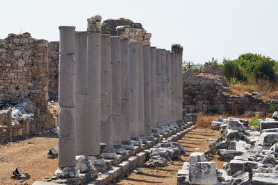 Antique columns in ancient city side, turkey.