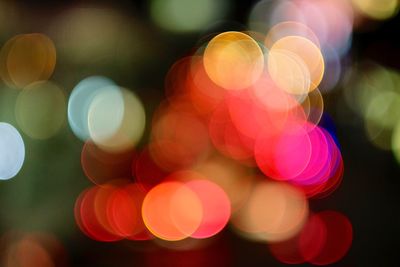 Defocused image of illuminated christmas tree