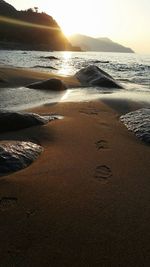 Scenic view of sea at sunset