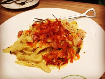 Close-up of served food in plate