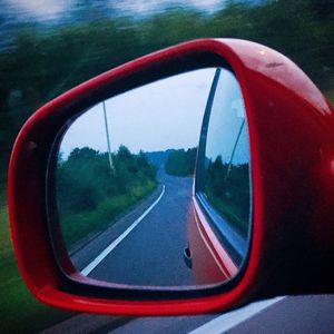 Close-up of side-view mirror