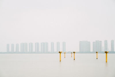 Sea against clear sky