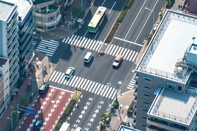 High angle view of traffic on road