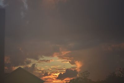 Low angle view of sky during sunset