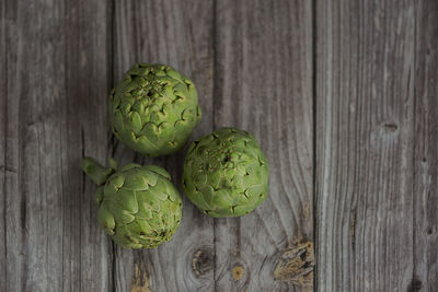 High angle view of fruits on table