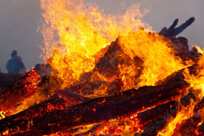 Close-up of bonfire