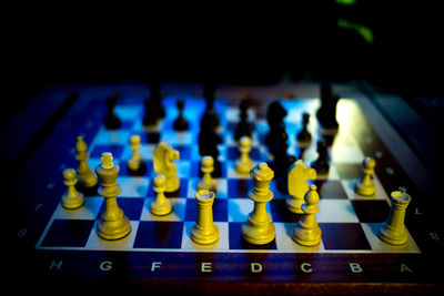 Close-up of chess pieces